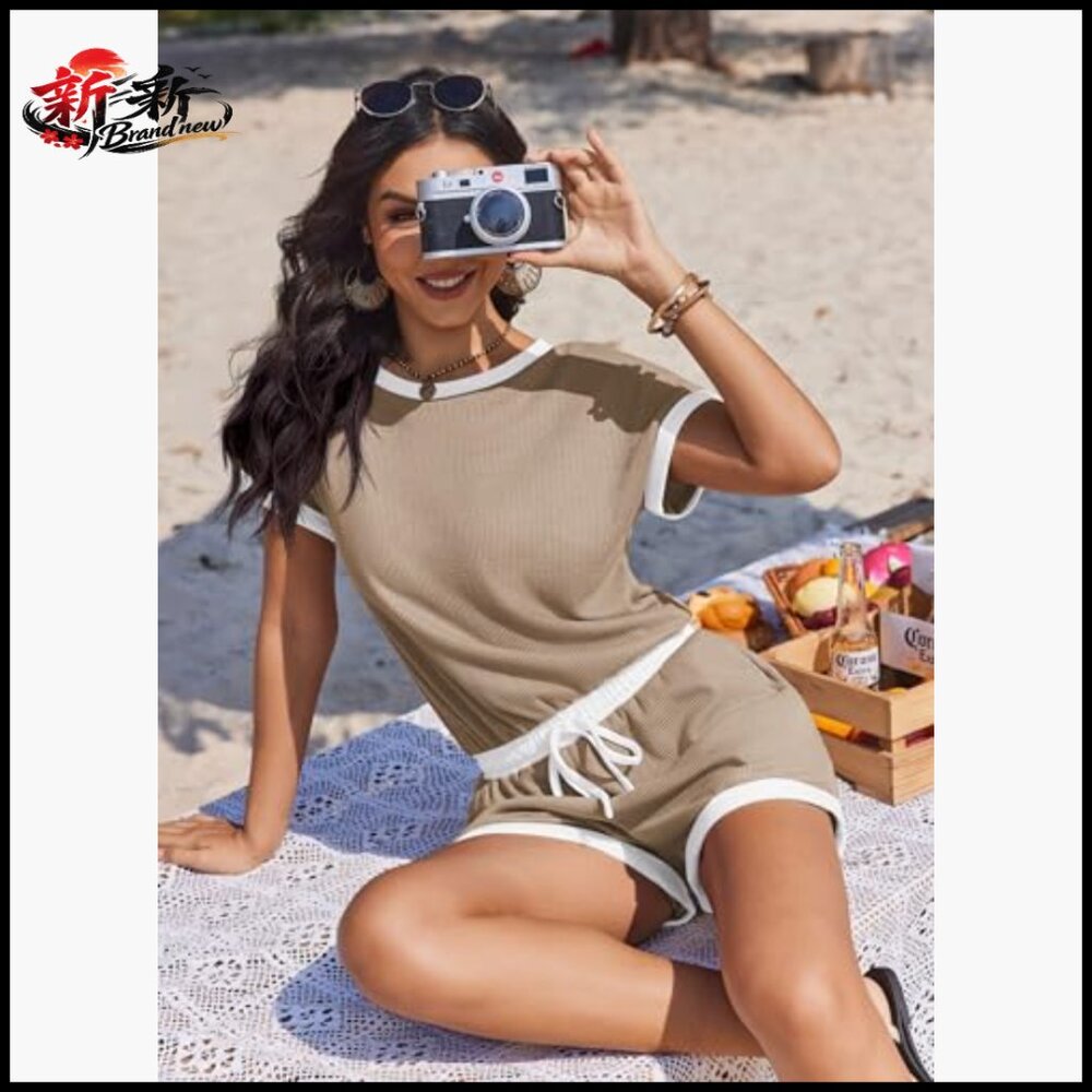 Polyester Waffle Romper with Drawstring Waist, Ca… - image 3